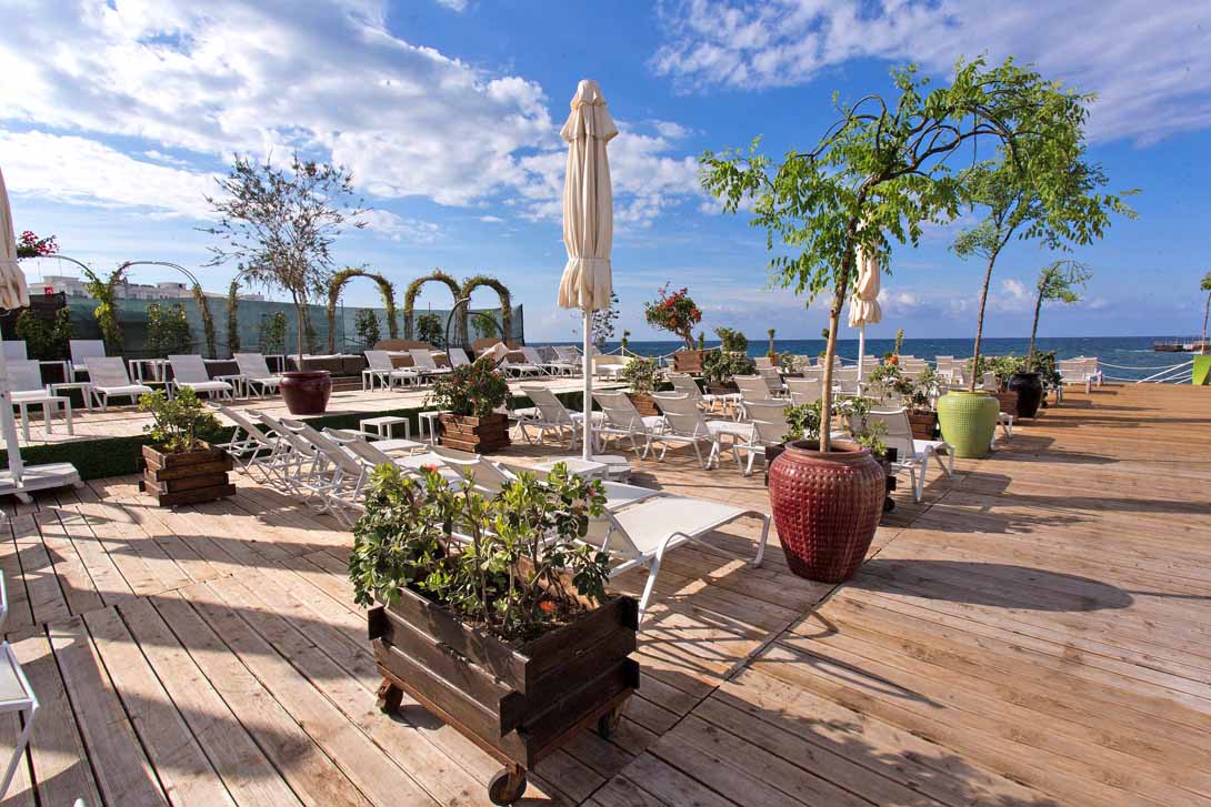 rocks hotel beach area kyrenia
