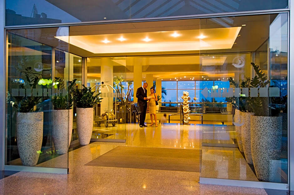 mediterranean beach hotel entrance gate