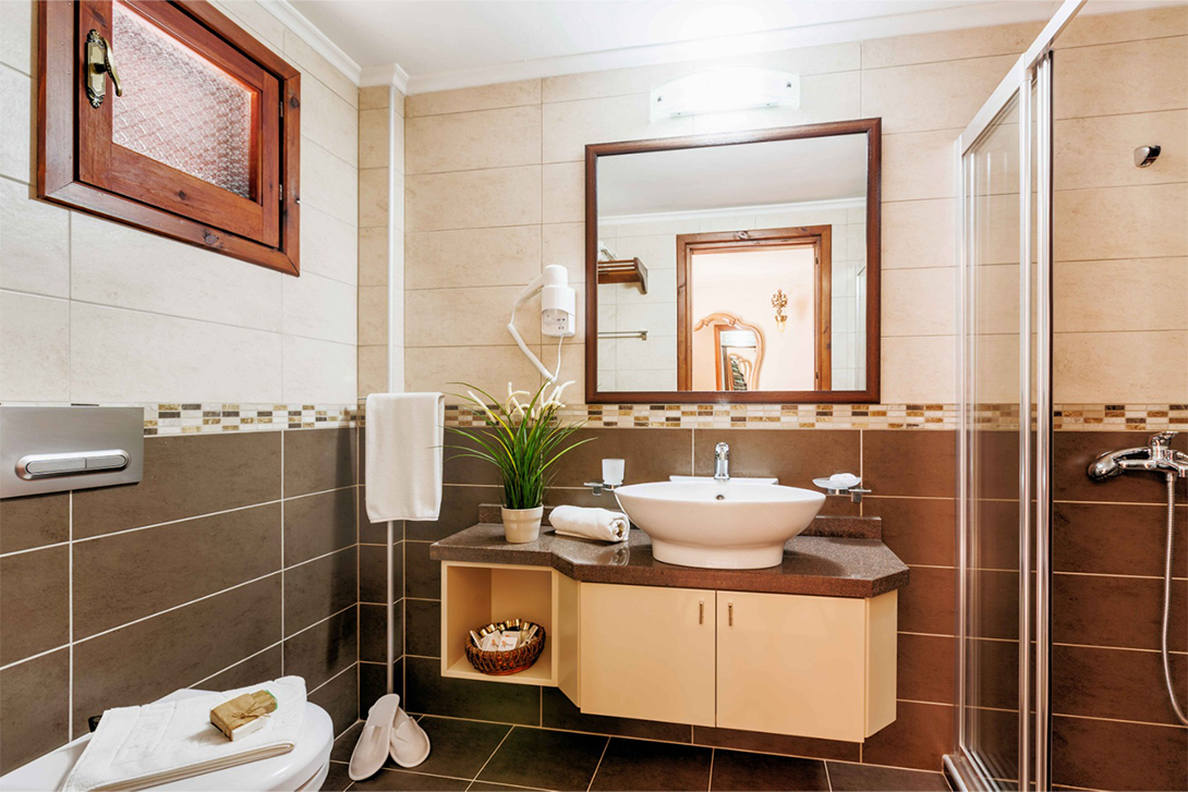 deluxe junior  villa bathroom almond kyrenia