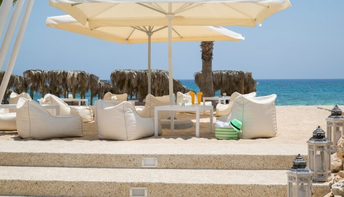 asterias beach side sitting place
