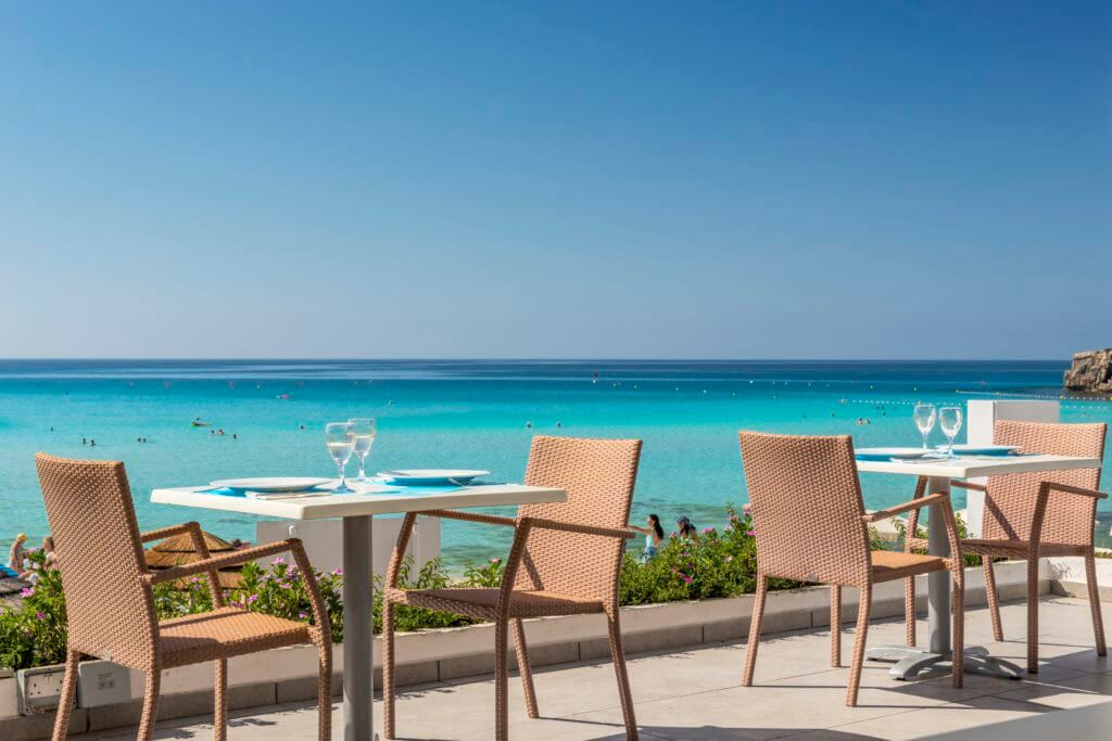 nissi beach hotel outdoor terrace